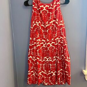 Closet Red and White Floral Midi Dress